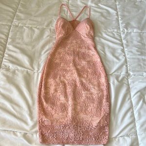 Pink Lace bodycon dress from Windsor. Size XS